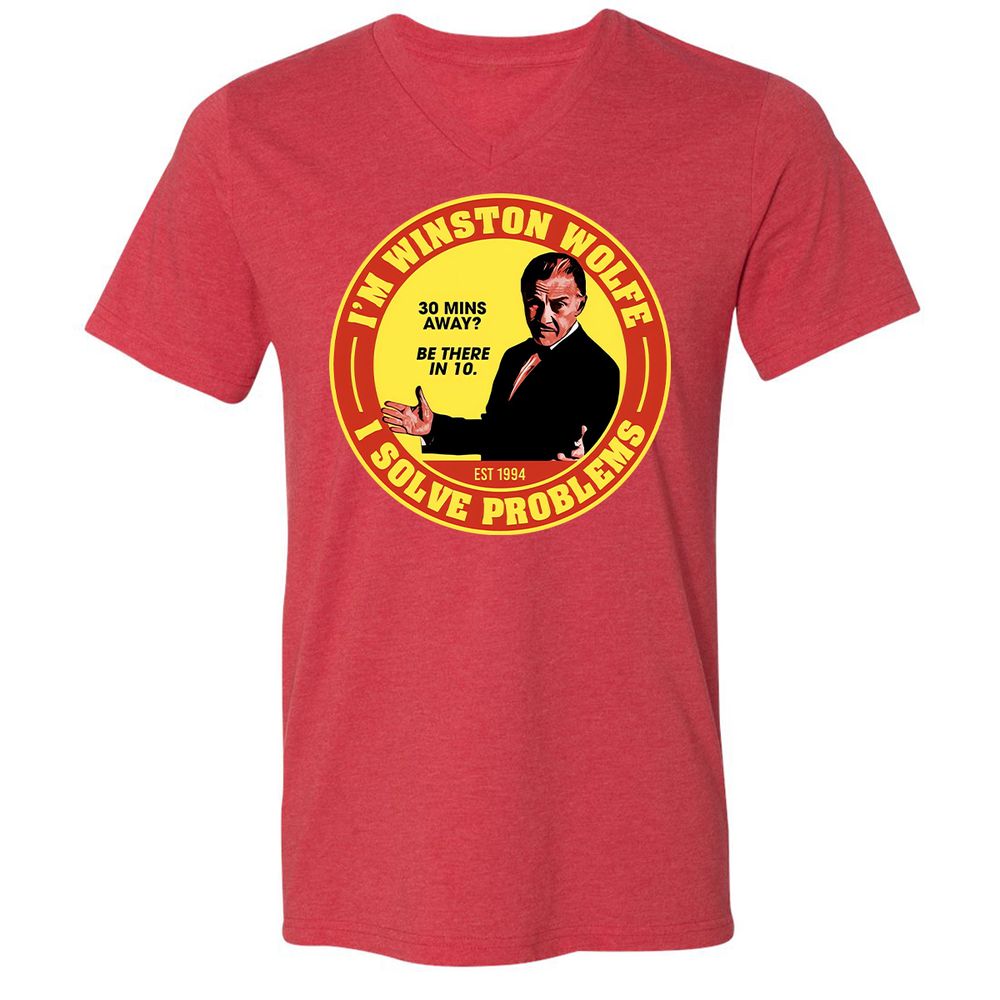 Unisex V-Neck T-Shirt - S2TWLL64 - Heather Red - 16