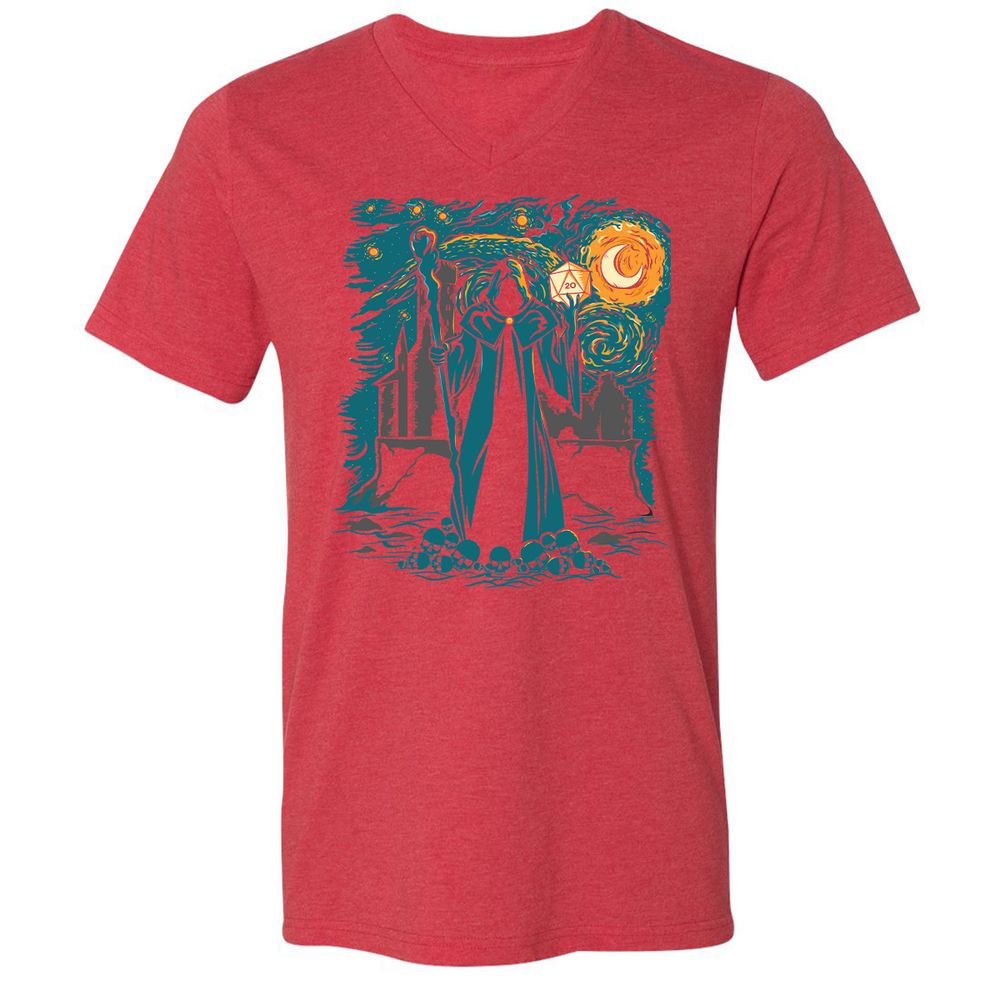 Unisex V-Neck T-Shirt - KWNEH73A - Heather Red - 16