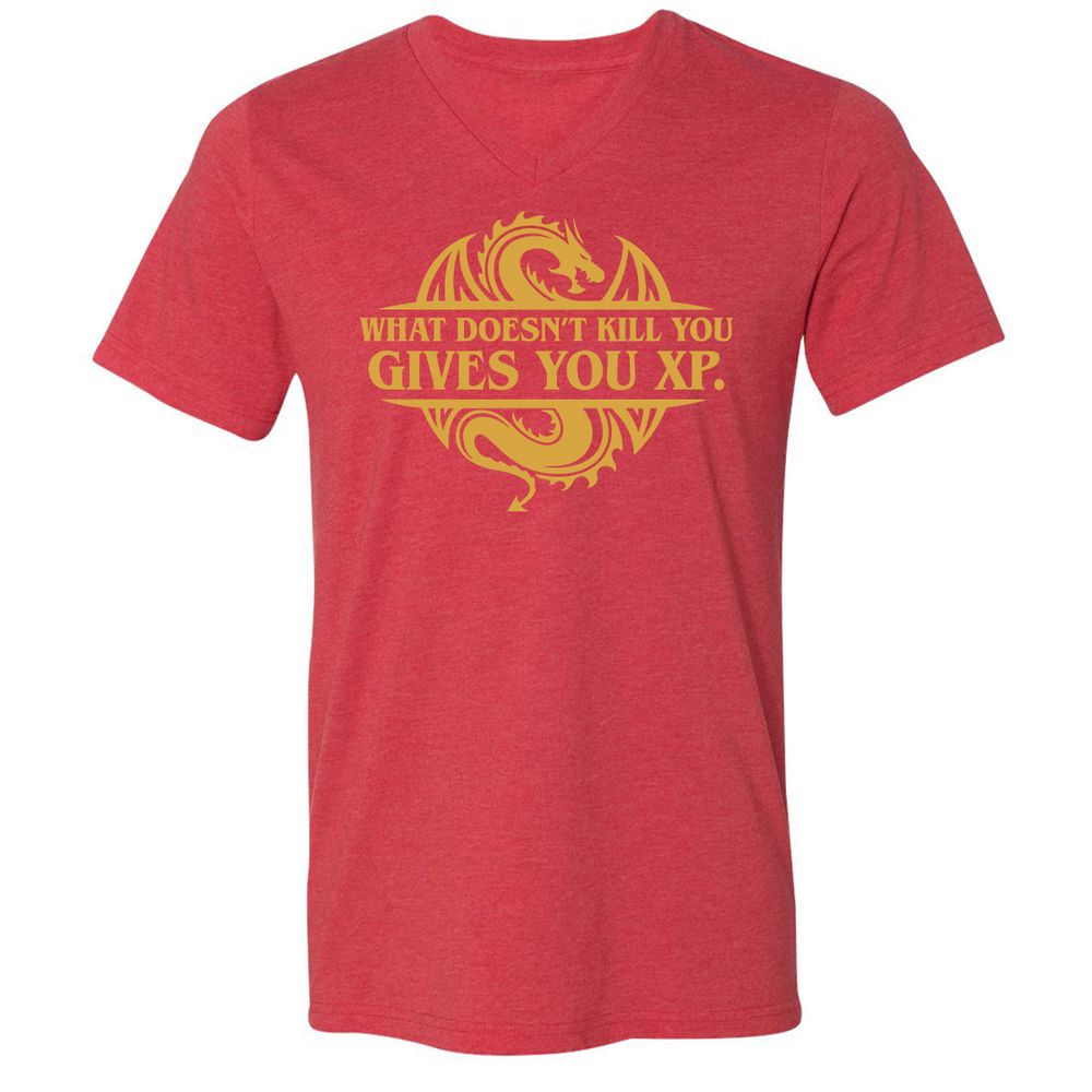 Unisex V-Neck T-Shirt - 6CMVKN7N - Heather Red - 16