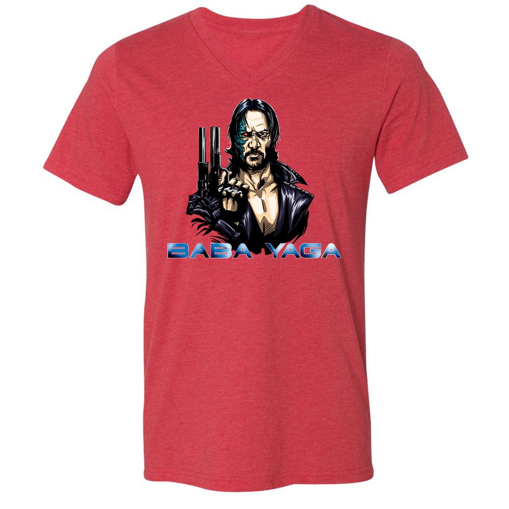 Unisex V-Neck T-Shirt - F3FKQY1T - Heather Red - 16