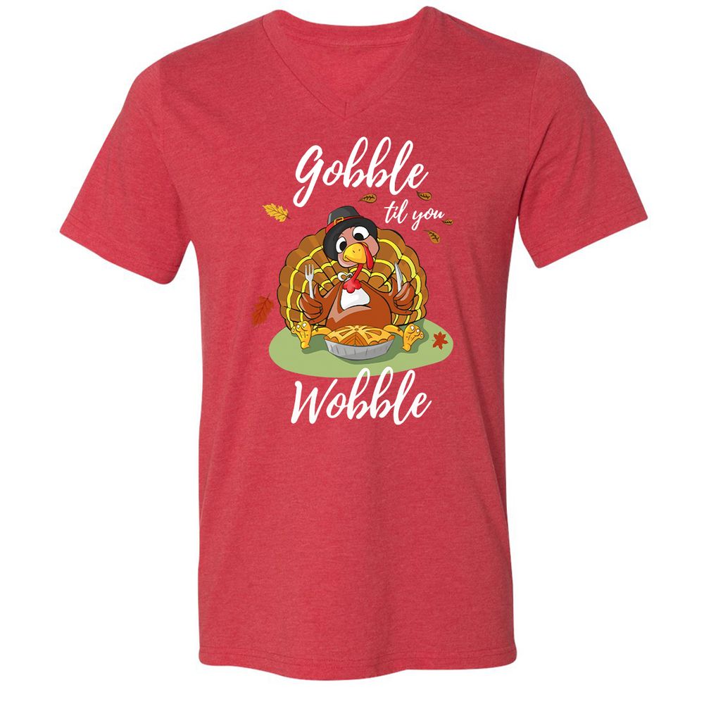 Unisex V-Neck T-Shirt - 8944CQQX - Heather Red - 16