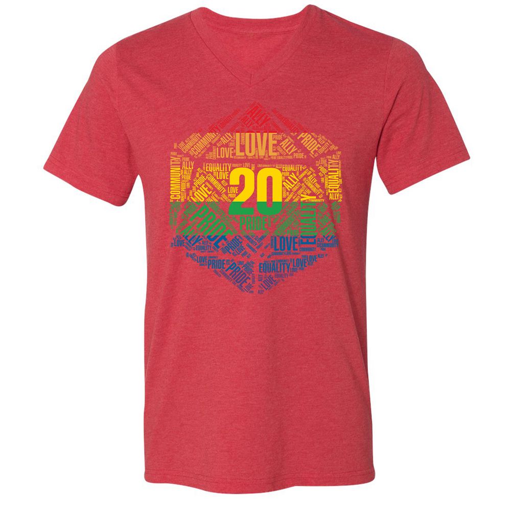 Unisex V-Neck T-Shirt - APTUKR3N - Heather Red - 16