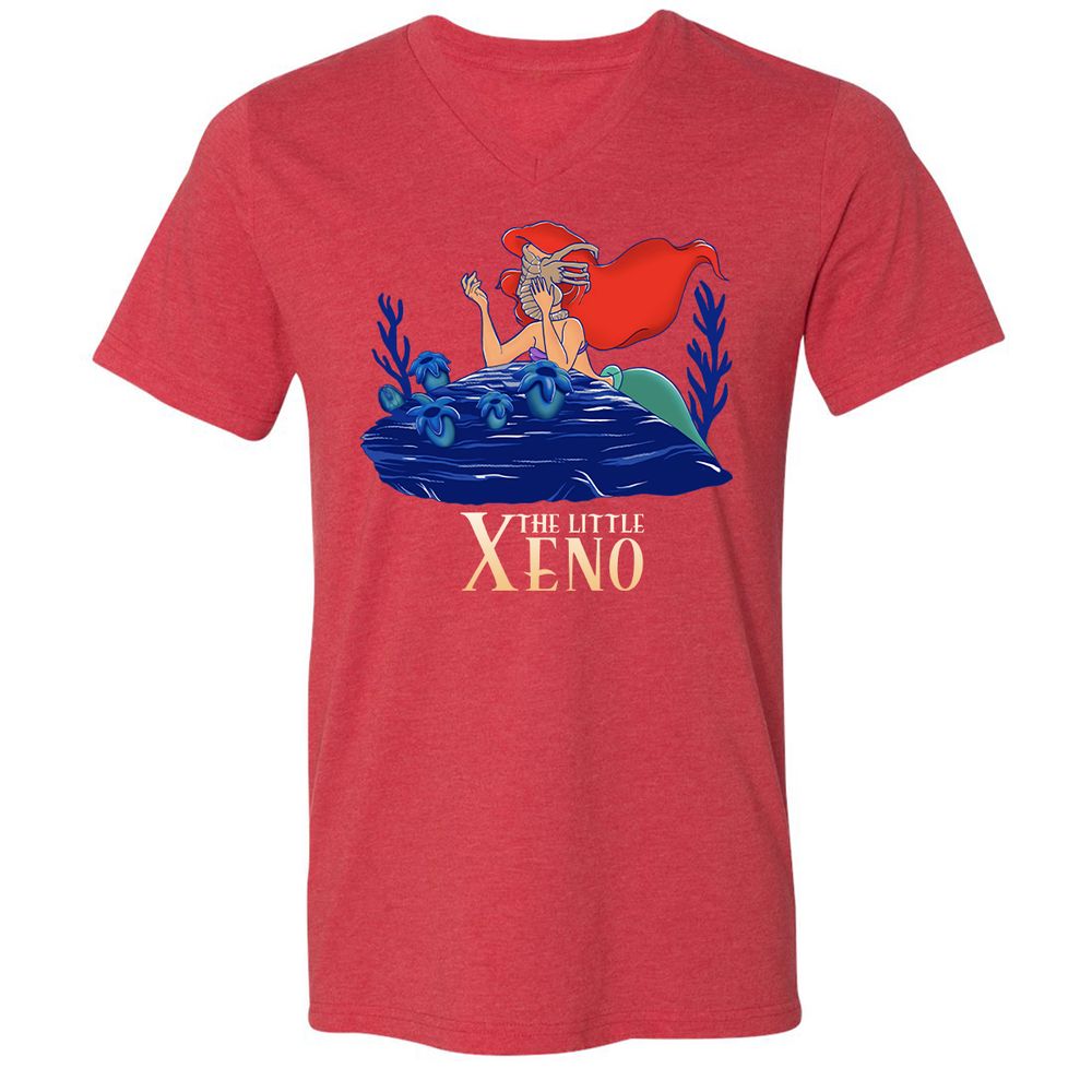 Unisex V-Neck T-Shirt - TLYVZNB7 - Heather Red - 16