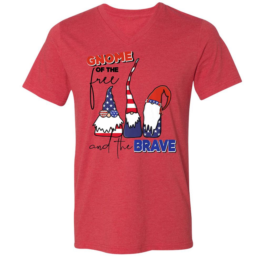 Unisex V-Neck T-Shirt - K89GRAUJ - Heather Red - 16