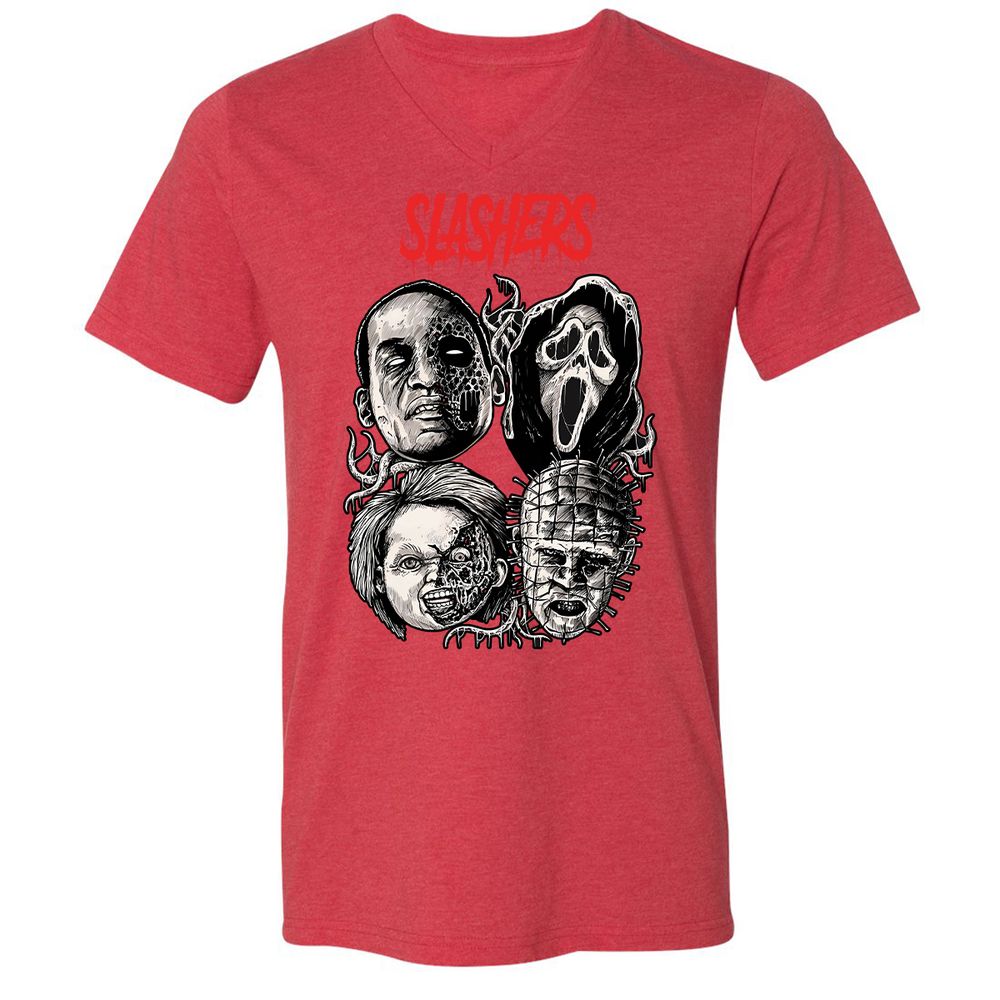 Unisex V-Neck T-Shirt - 89RMY1UV - Heather Red - 16