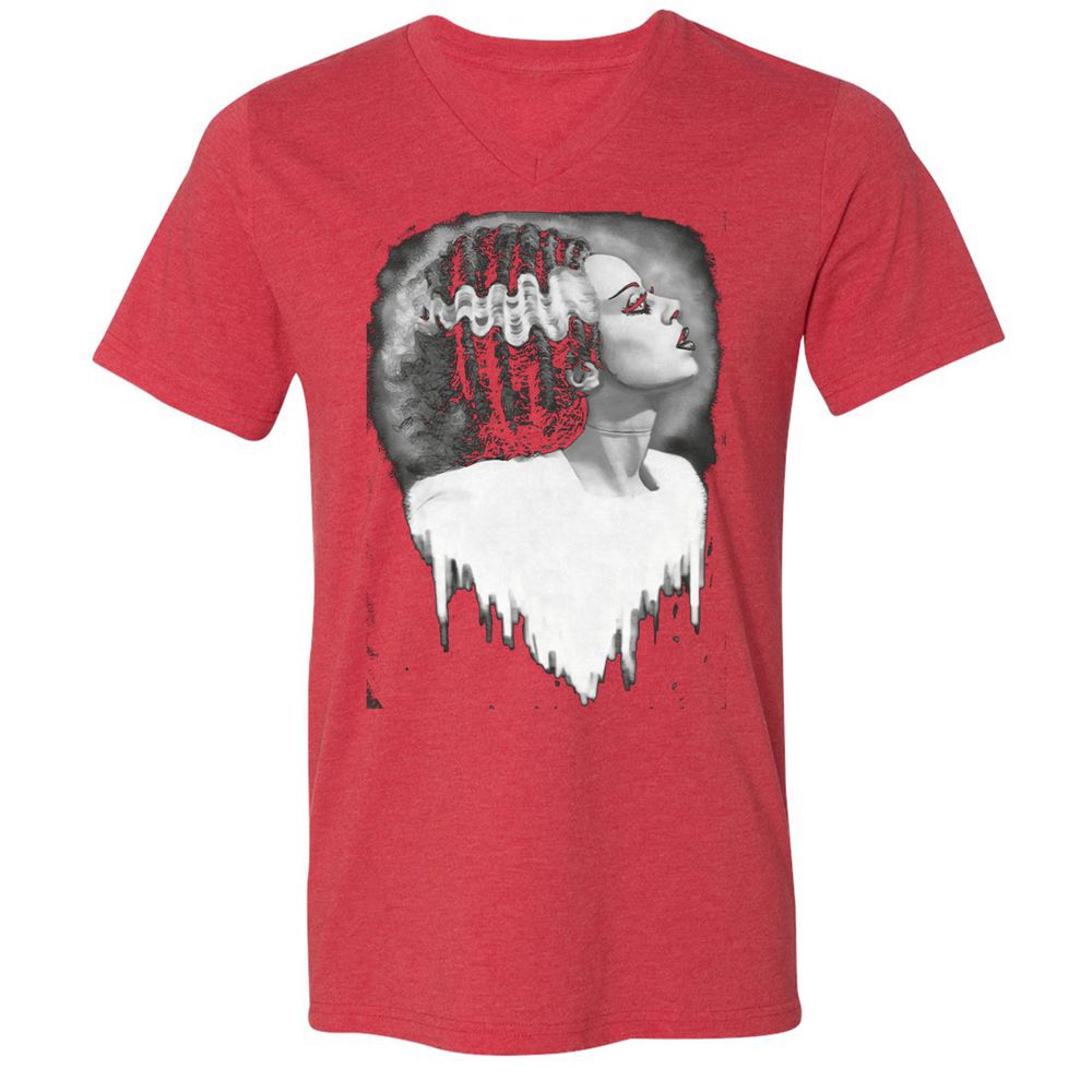 Unisex V-Neck T-Shirt - F6U64ECS - Heather Red - 16