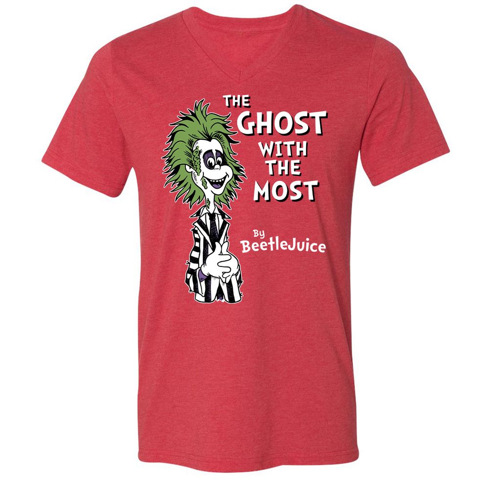 Unisex V-Neck T-Shirt - KJ3DHMXP - Heather Red - 16