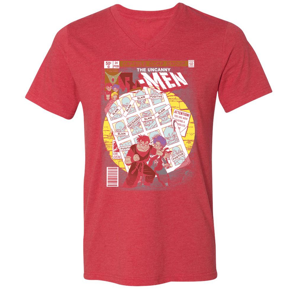 Unisex V-Neck T-Shirt - 7YNADEEL - Heather Red - 16
