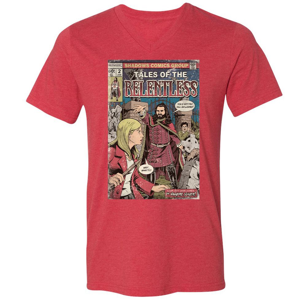Unisex V-Neck T-Shirt - T86CUAYS - Heather Red - 16
