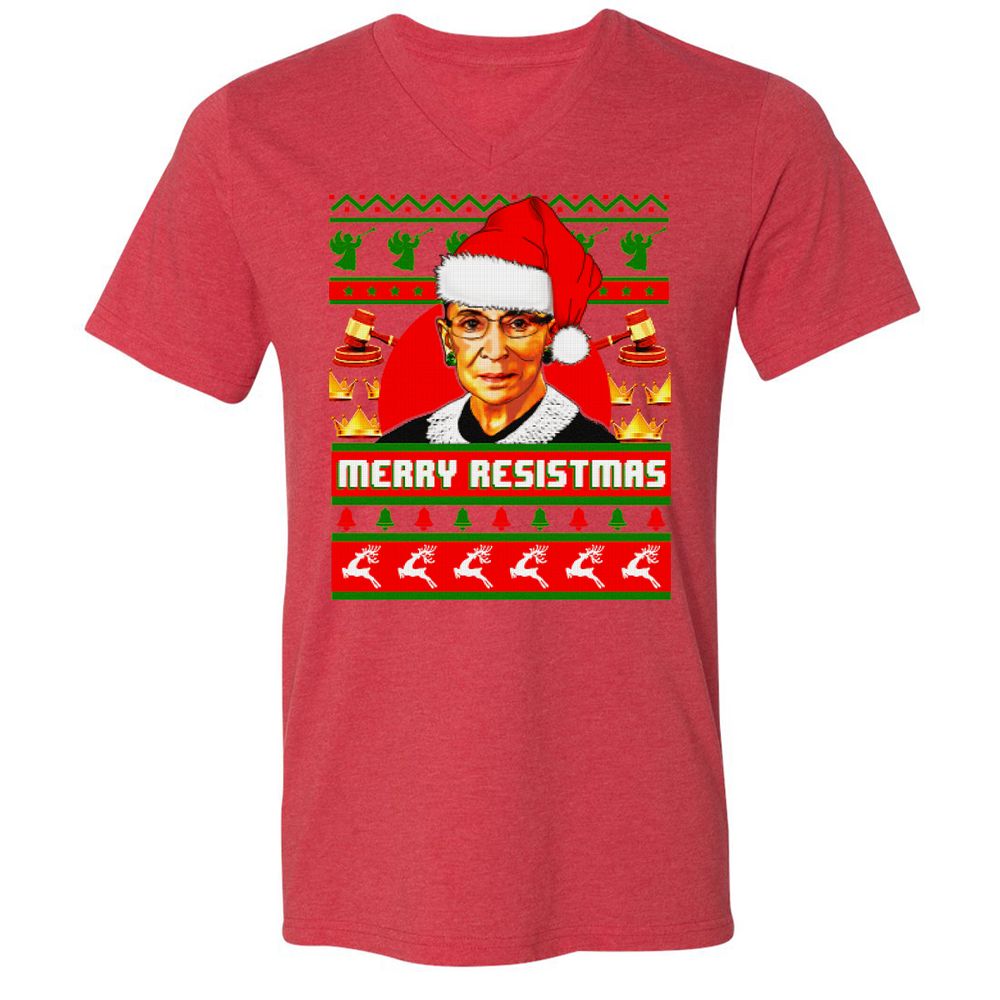 Unisex V-Neck T-Shirt - YK7P8ZFS - Heather Red - 16
