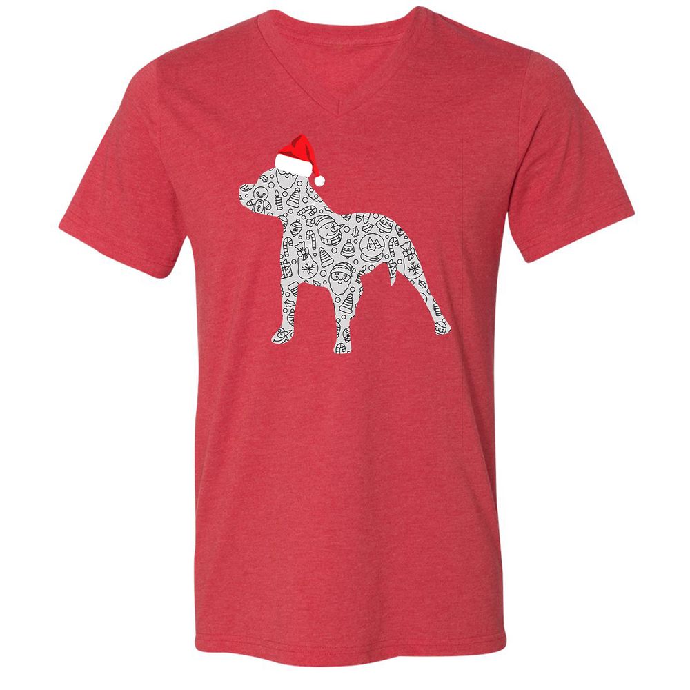 Unisex V-Neck T-Shirt - GM6QHPL8 - Heather Red - 16