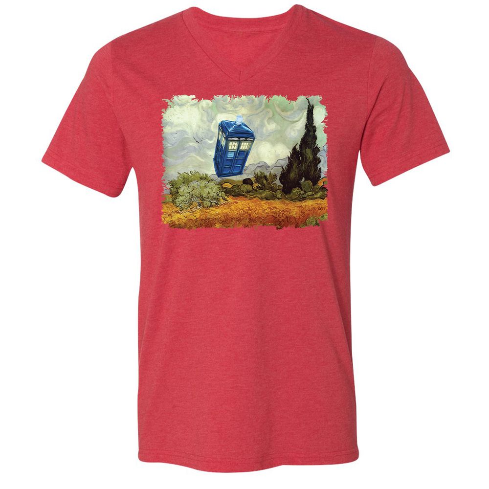 Unisex V-Neck T-Shirt - VD6FTRWC - Heather Red - 16