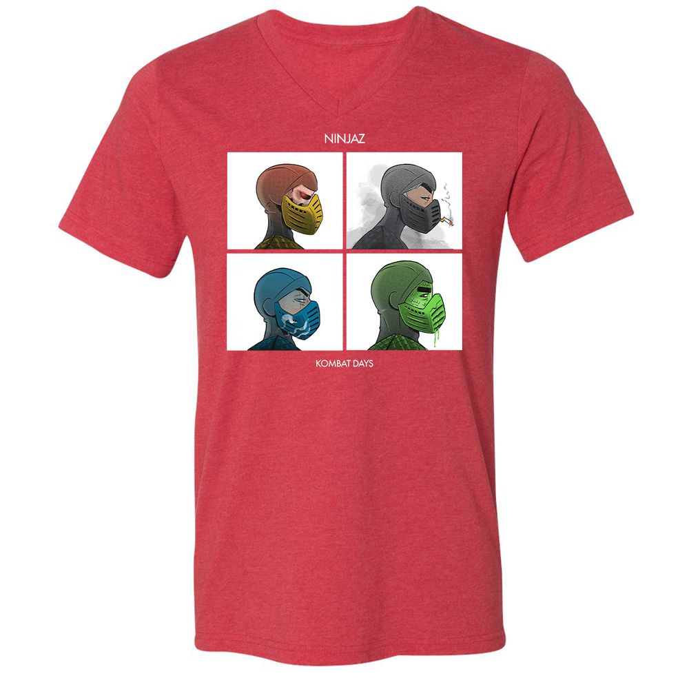 Unisex V-Neck T-Shirt - LQPZ49UY - Heather Red - 16