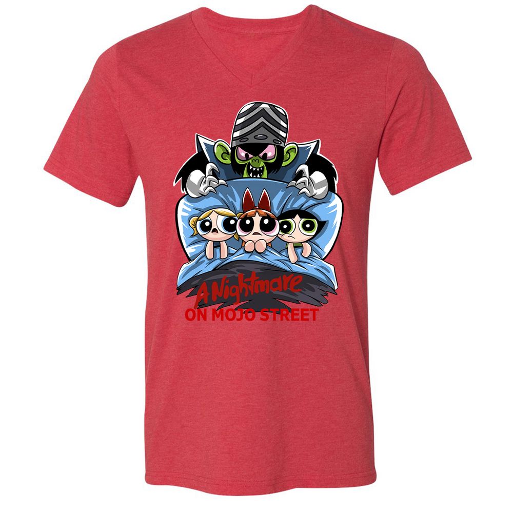 Unisex V-Neck T-Shirt - DC7TEKXX - Heather Red - 16