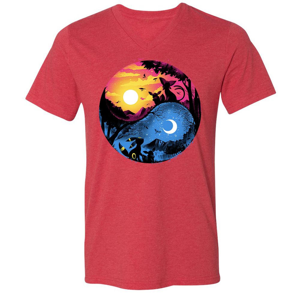 Unisex V-Neck T-Shirt - N5W3CVUN - Heather Red - 16