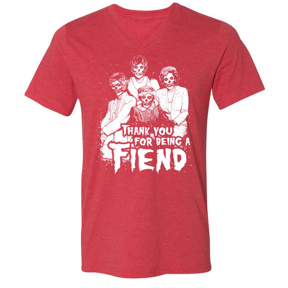 Unisex V-Neck T-Shirt - CGZV5FU6 - Heather Red - 16