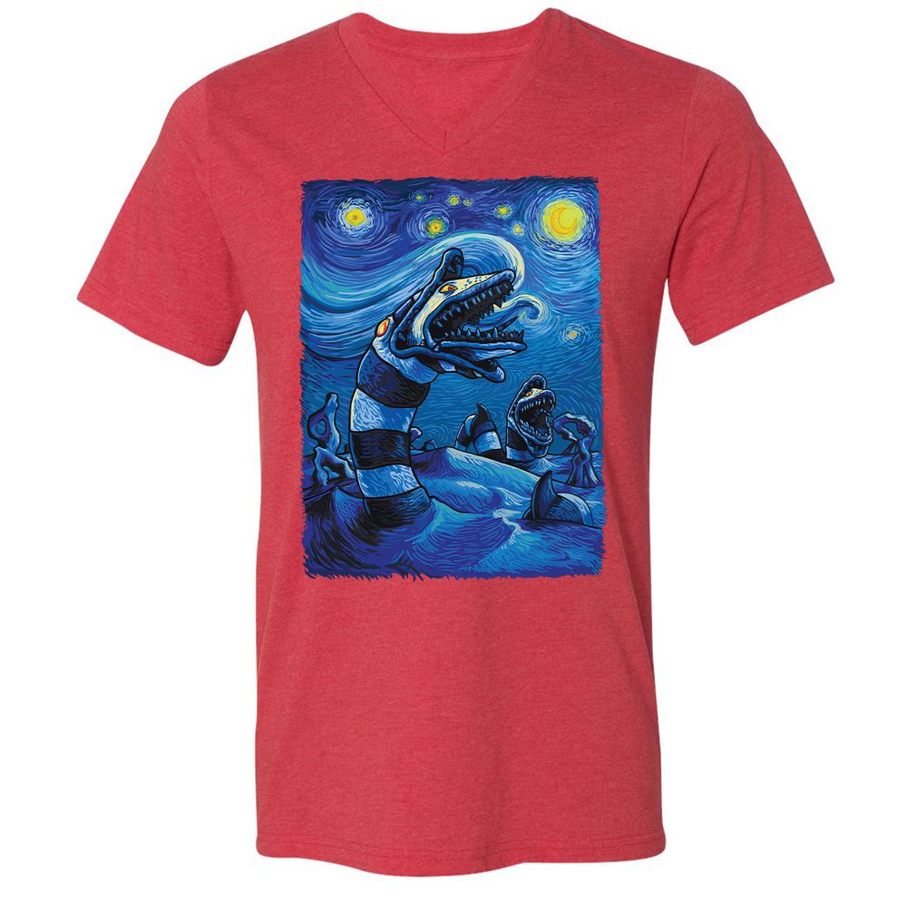 Unisex V-Neck T-Shirt - KTGJBJ3R - Heather Red - 16