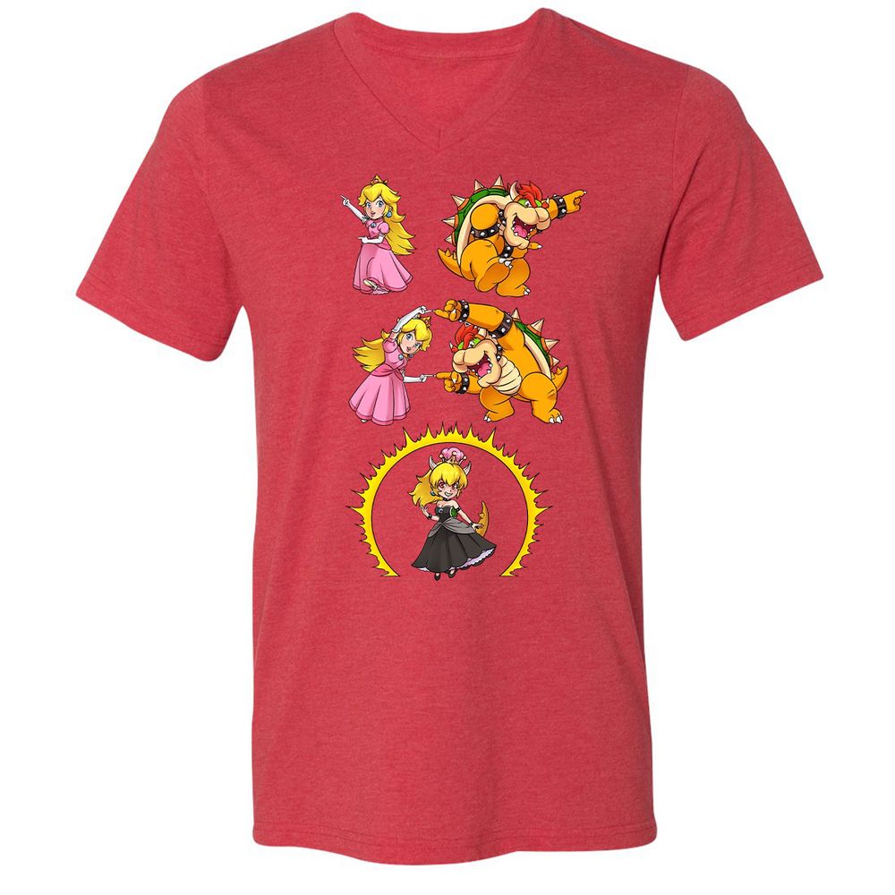 Unisex V-Neck T-Shirt - JT5EX52S - Heather Red - 16