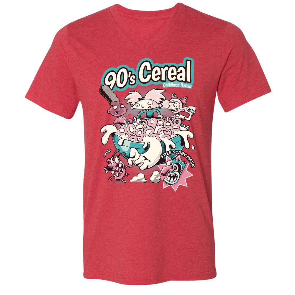 Unisex V-Neck T-Shirt - DPVATJP6 - Heather Red - 16