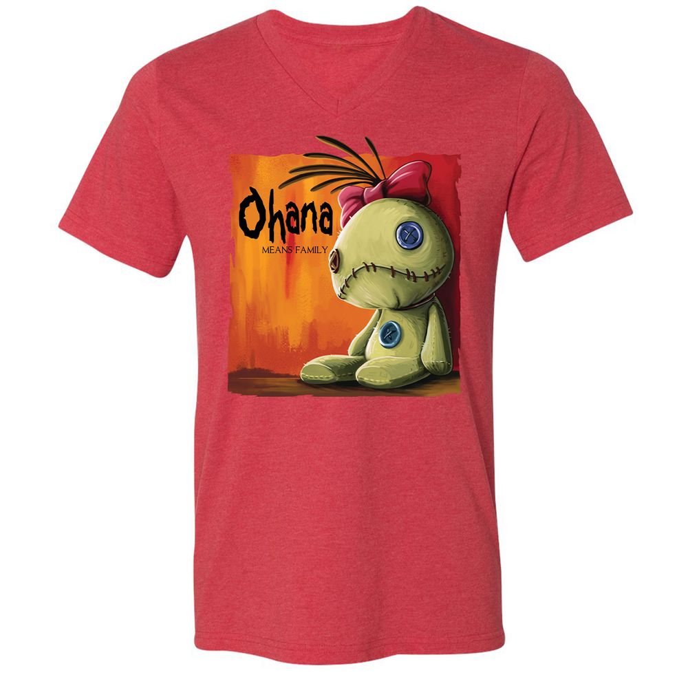 Unisex V-Neck T-Shirt - 82HH52YE - Heather Red - 16