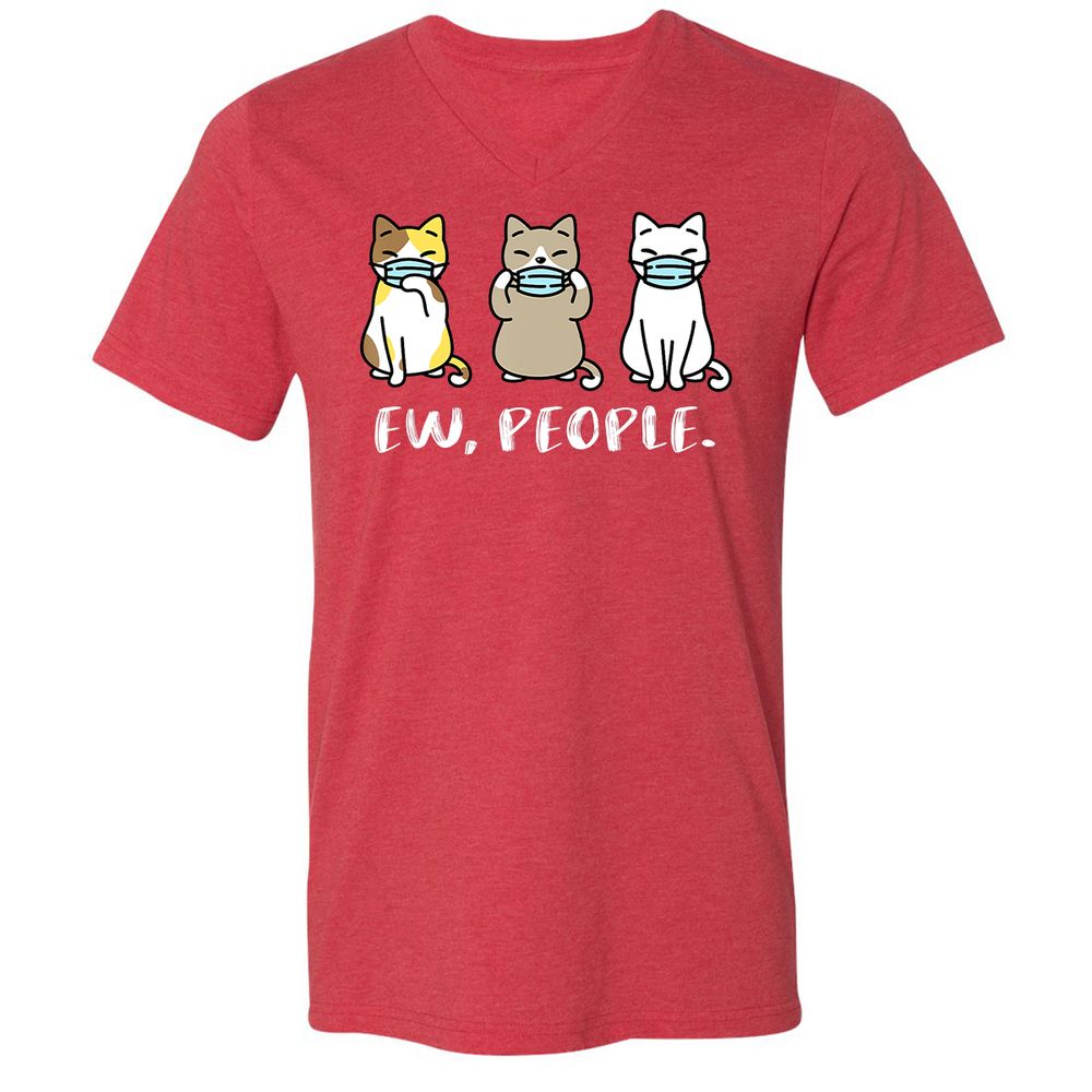 Unisex V-Neck T-Shirt - PP827DGJ - Heather Red - 16