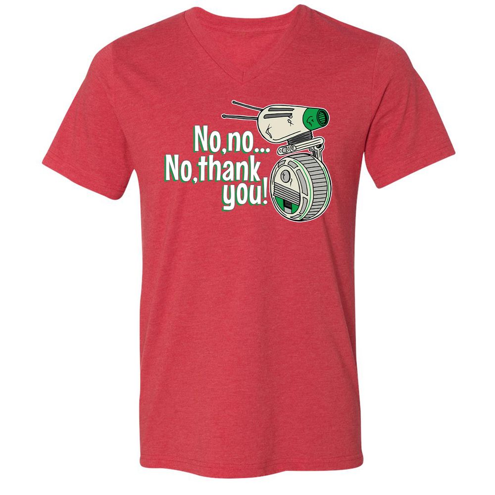 Unisex V-Neck T-Shirt - B8HRMB7P - Heather Red - 16