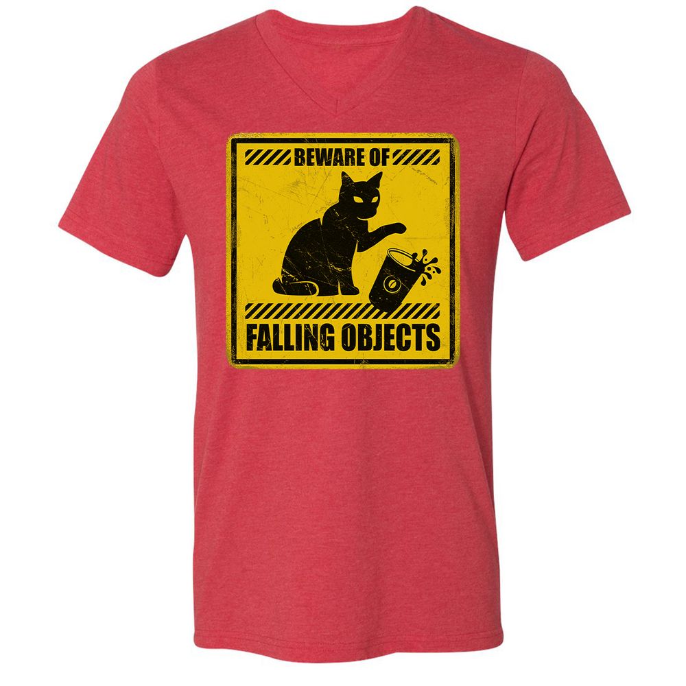 Unisex V-Neck T-Shirt - RV85QVSU - Heather Red - 16