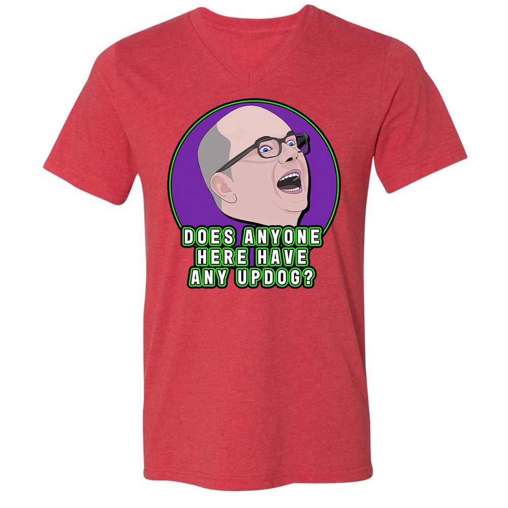 Unisex V-Neck T-Shirt - AHR15F8X - Heather Red - 16