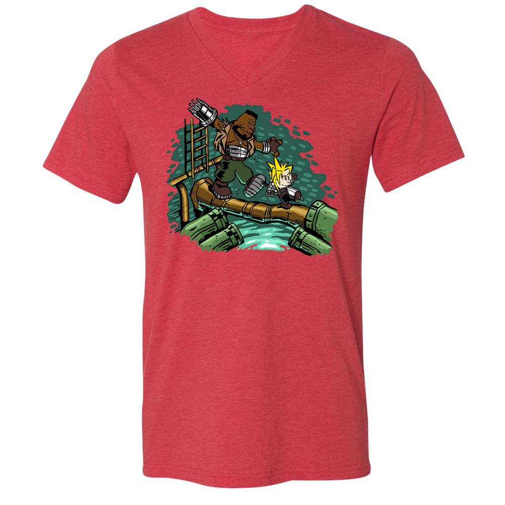 Unisex V-Neck T-Shirt - 82UL7UUX - Heather Red - 16