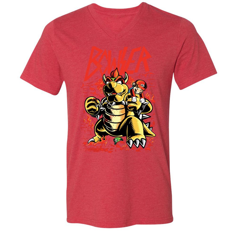 Unisex V-Neck T-Shirt - L3AFH7FM - Heather Red - 16