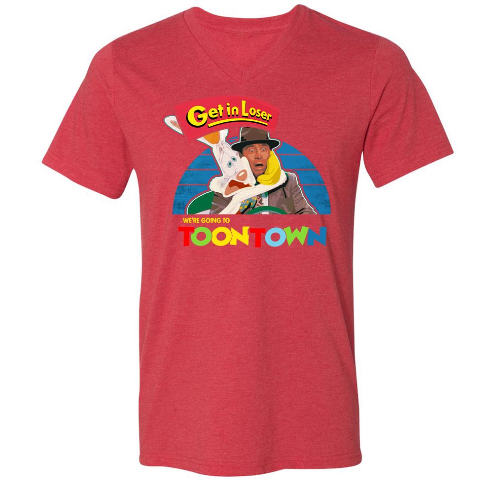 Unisex V-Neck T-Shirt - 4PXMDE5V - Heather Red - 16