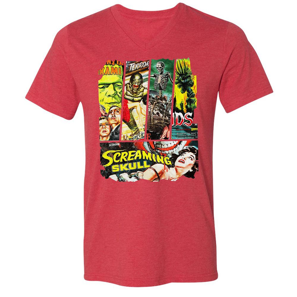 Unisex V-Neck T-Shirt - P6ECZBZC - Heather Red - 16