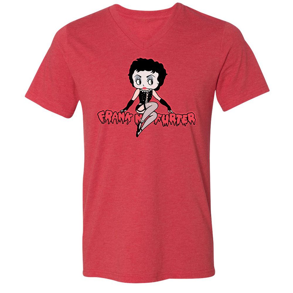 Unisex V-Neck T-Shirt - STD6JFVY - Heather Red - 16