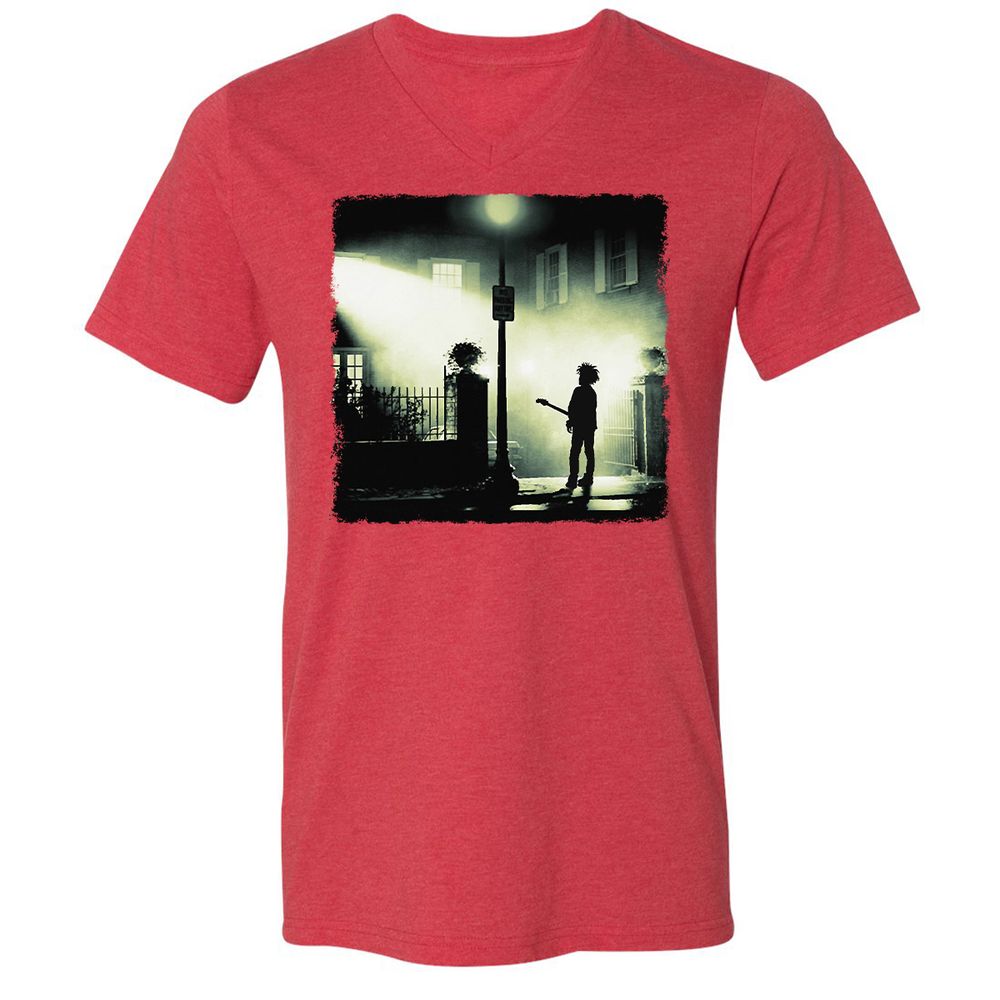 Unisex V-Neck T-Shirt - HYX4YM3F - Heather Red - 16