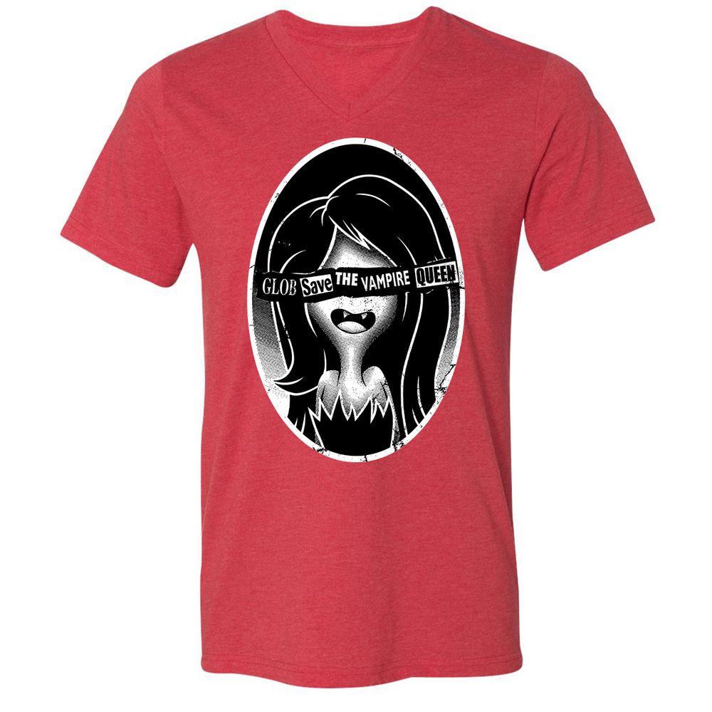 Unisex V-Neck T-Shirt - XGQY5MLQ - Heather Red - 16