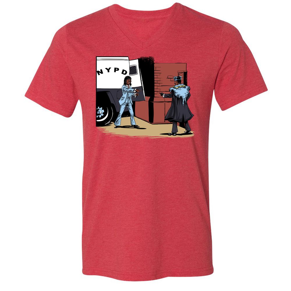Unisex V-Neck T-Shirt - XAKL37BJ - Heather Red - 16