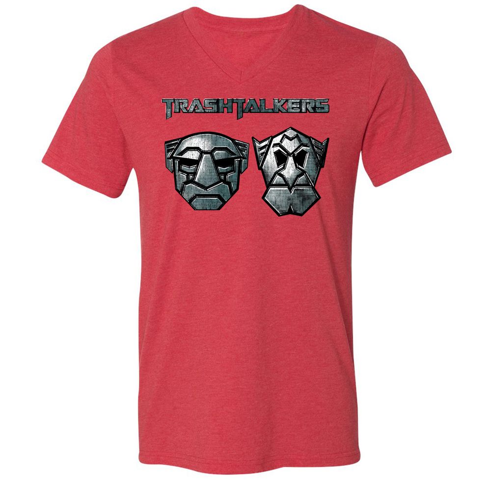 Unisex V-Neck T-Shirt - ANSRUJ11 - Heather Red - 16