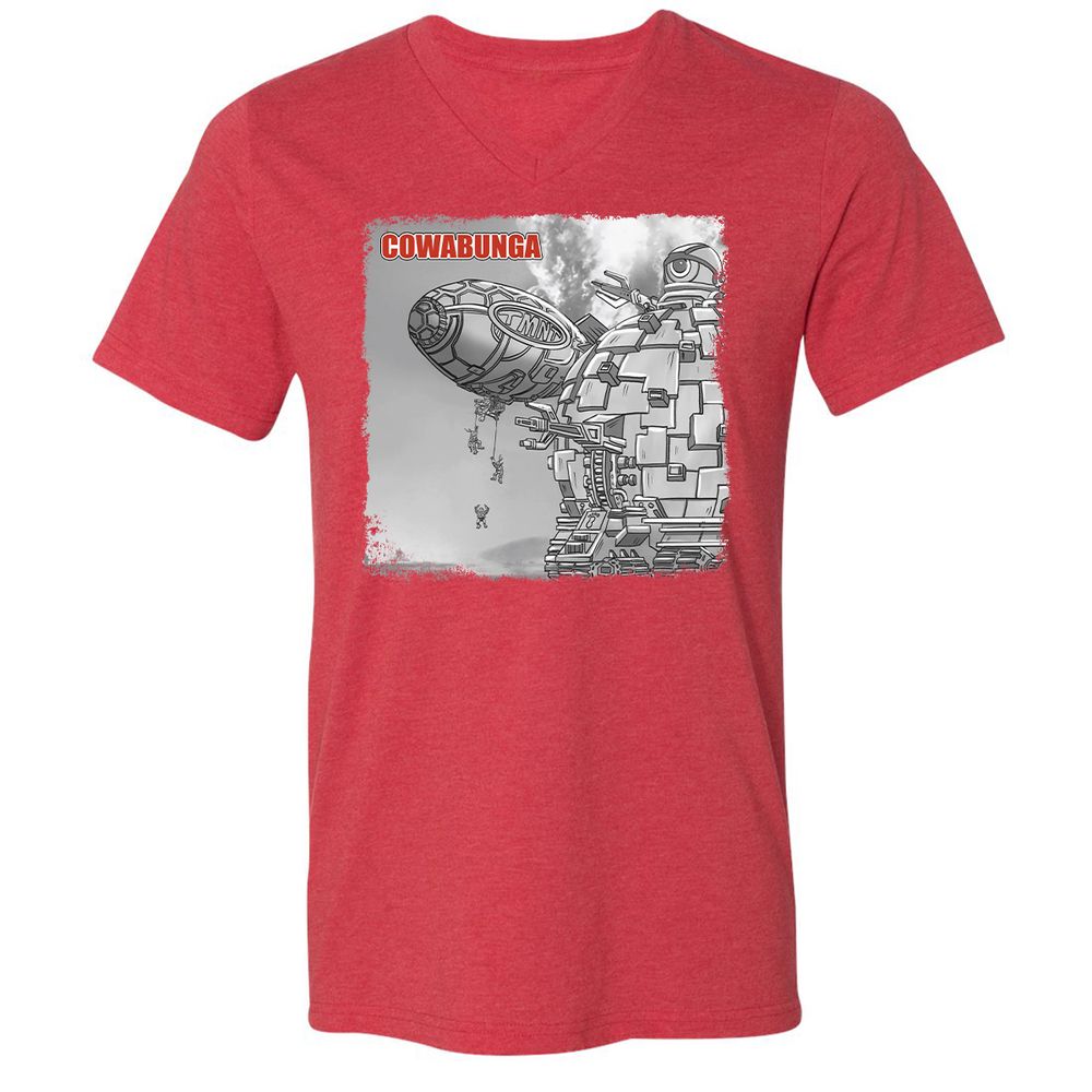 Unisex V-Neck T-Shirt - B691X59T - Heather Red - 16