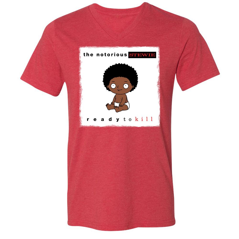 Unisex V-Neck T-Shirt - JR1WX8DD - Heather Red - 16