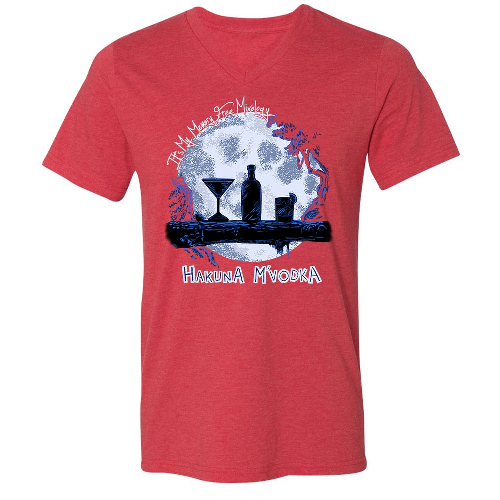 Unisex V-Neck T-Shirt - TXNGVC89 - Heather Red - 16