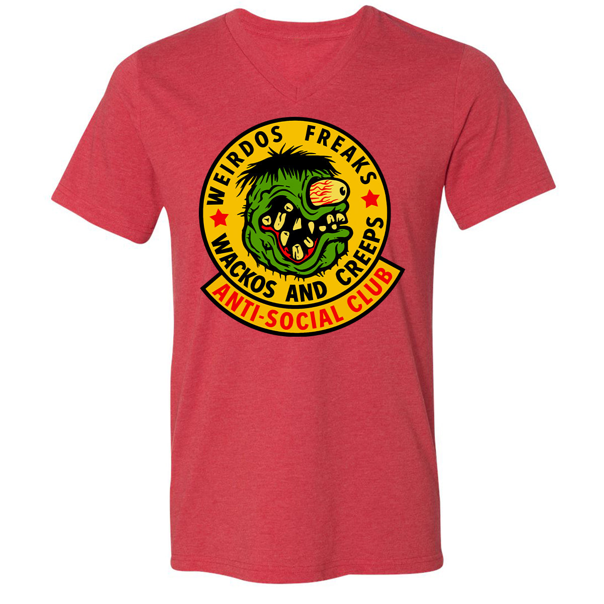 Unisex V-Neck T-Shirt - 24WZ6F8J - Heather Red - 16