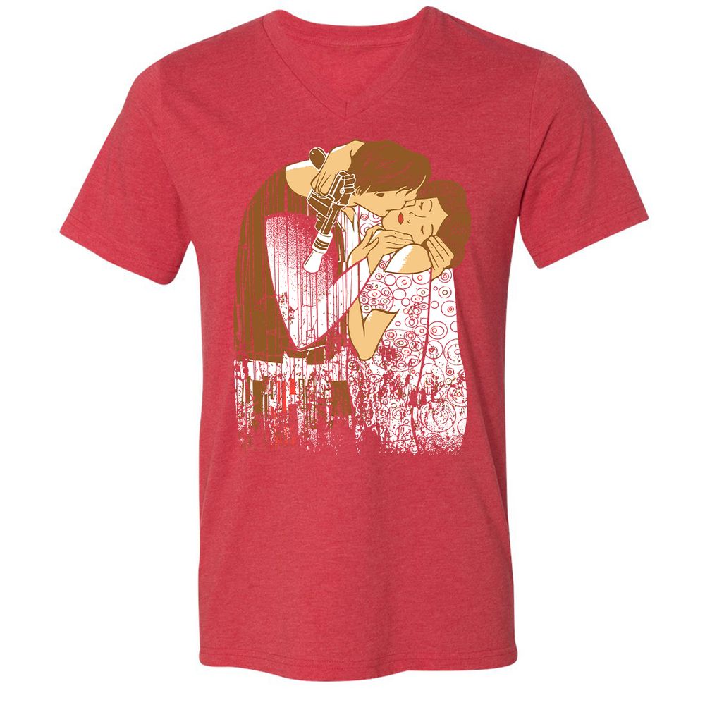 Unisex V-Neck T-Shirt - TCDCDGS8 - Heather Red - 16