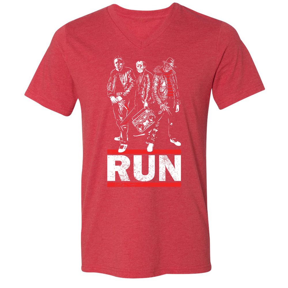 Unisex V-Neck T-Shirt - WPXJQB6R - Heather Red - 16