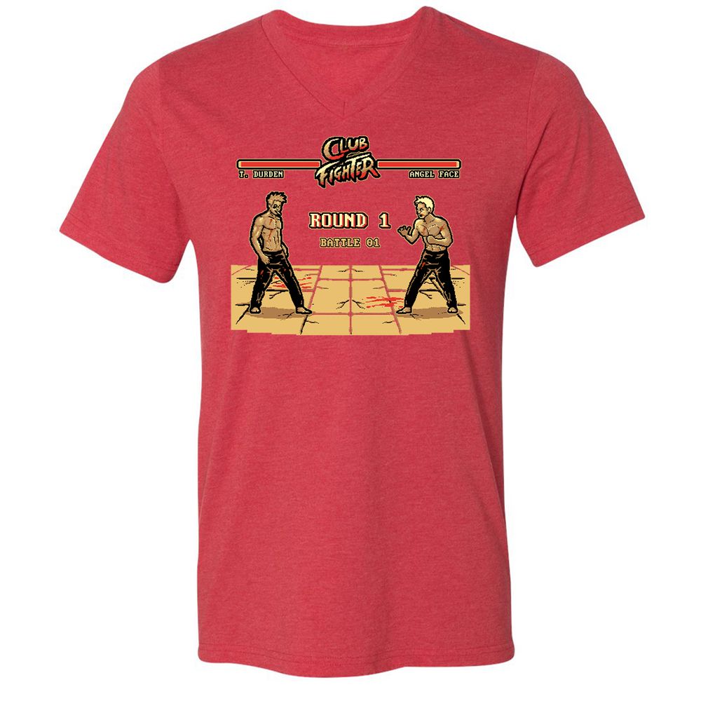 Unisex V-Neck T-Shirt - YW5DZ948 - Heather Red - 16