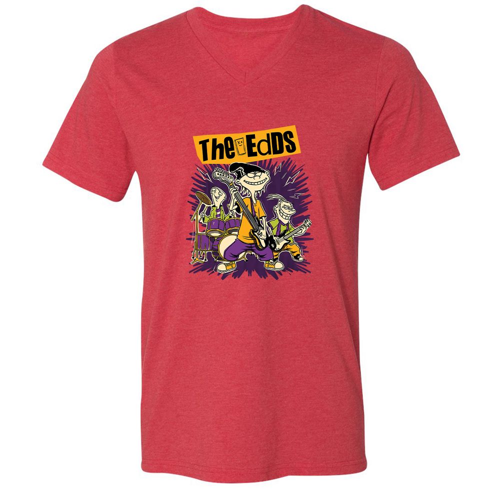 Unisex V-Neck T-Shirt - SL4ZFT9R - Heather Red - 16