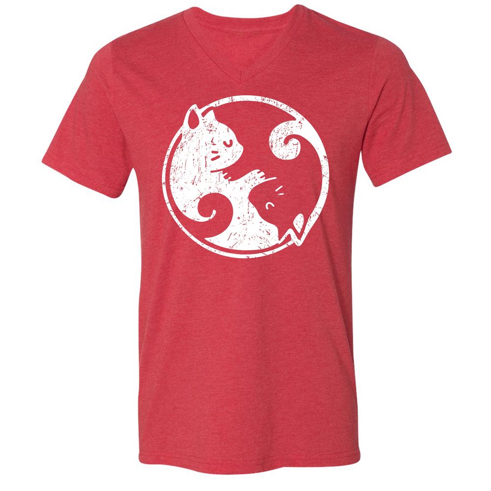 Unisex V-Neck T-Shirt - 6K3GJKV8 - Heather Red - 16