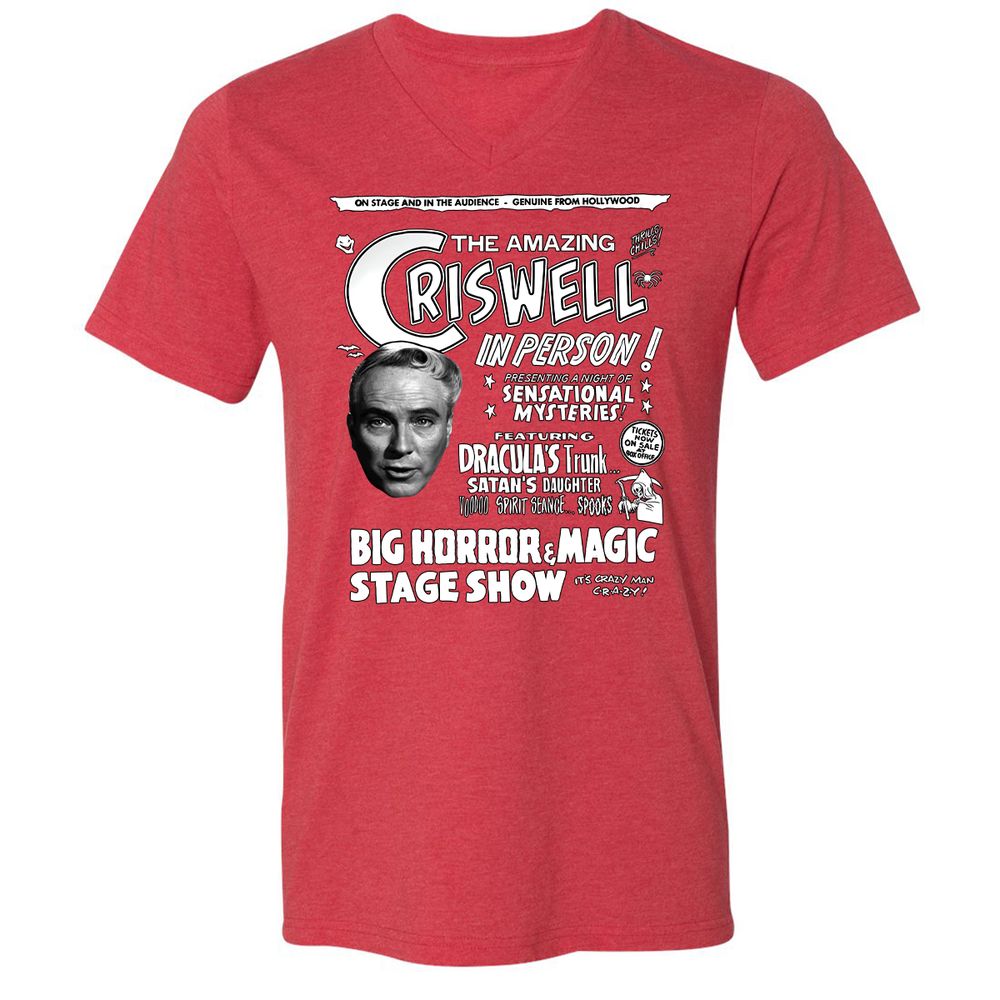 Unisex V-Neck T-Shirt - BN9QW9NK - Heather Red - 16