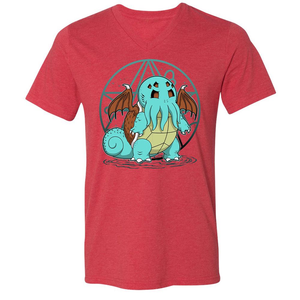 Unisex V-Neck T-Shirt - H94X349Q - Heather Red - 16