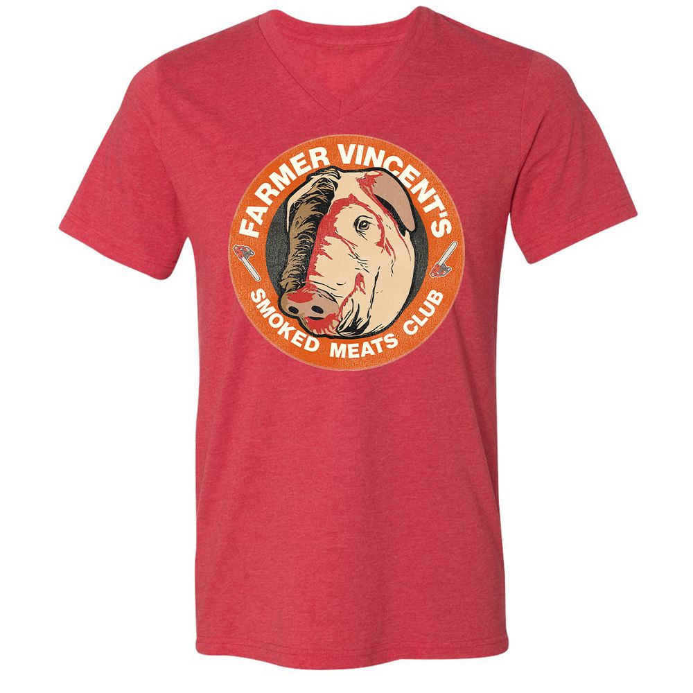 Unisex V-Neck T-Shirt - N86UGHQP - Heather Red - 16
