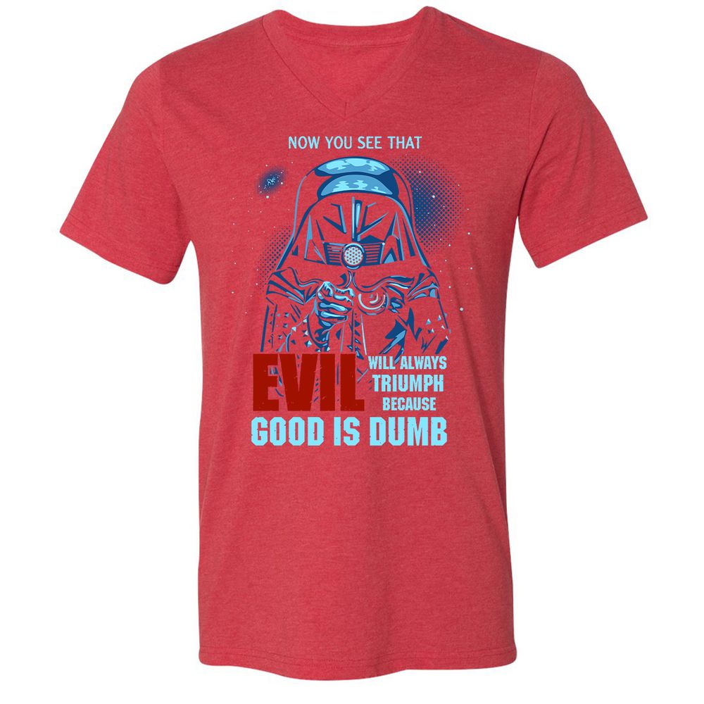 Unisex V-Neck T-Shirt - TVYWLEPL - Heather Red - 16